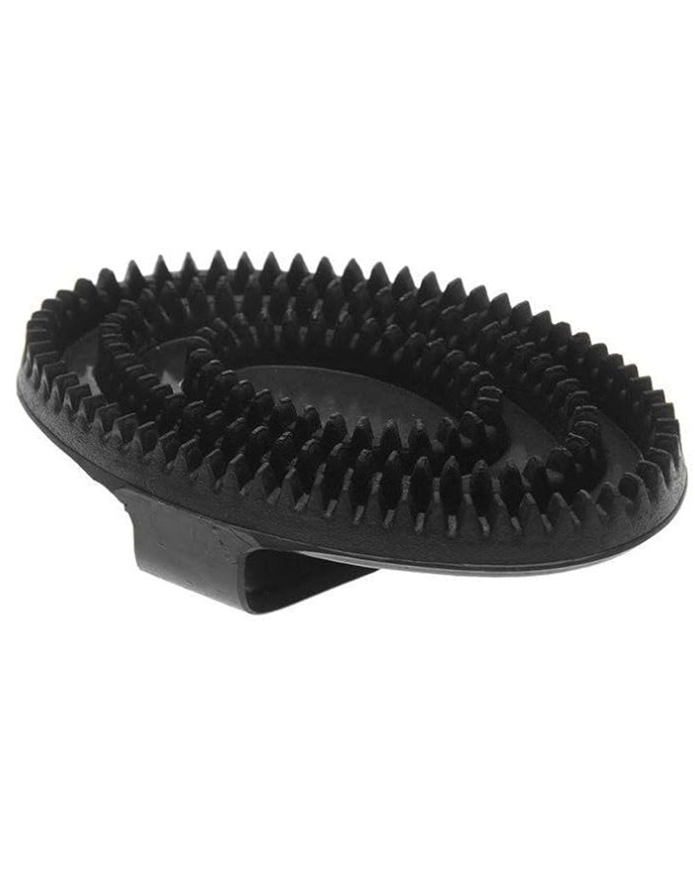 Black coloured Roma Rubber Curry Comb on white background 