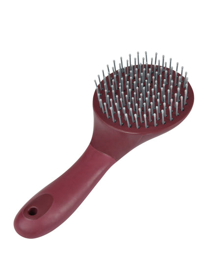 Maroon coloured Roma Soft Touch Mane And Tail Brush on white background 