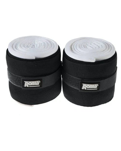 Black coloured Roma Support Bandages 2 Pack on white background 