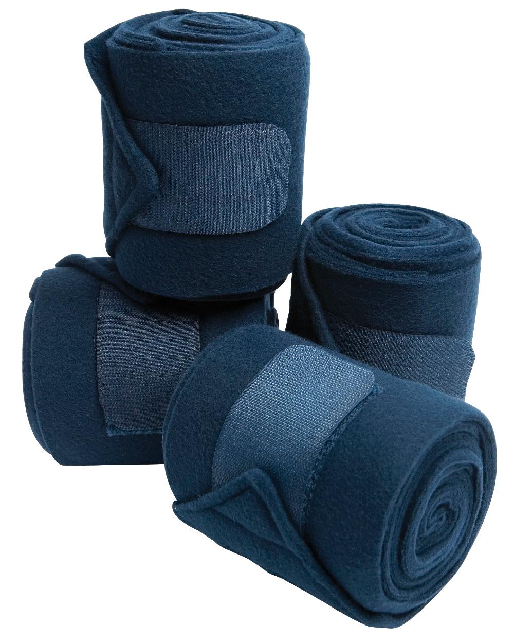 Navy coloured Roma Thick Polo Bandages 4 Pack on white background 