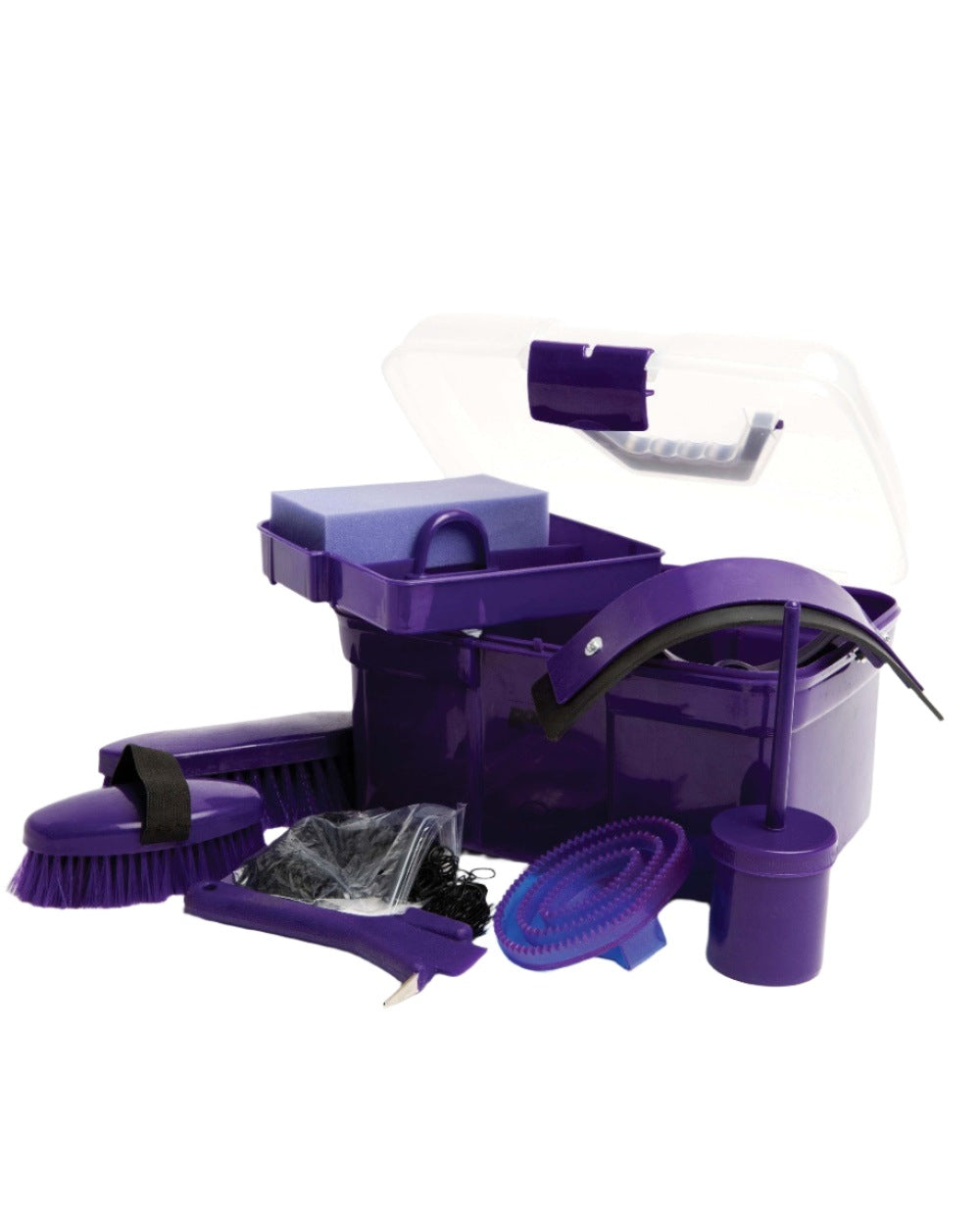 Purple coloured Roma Ultimate 10 Piece Grooming Kit on white background 