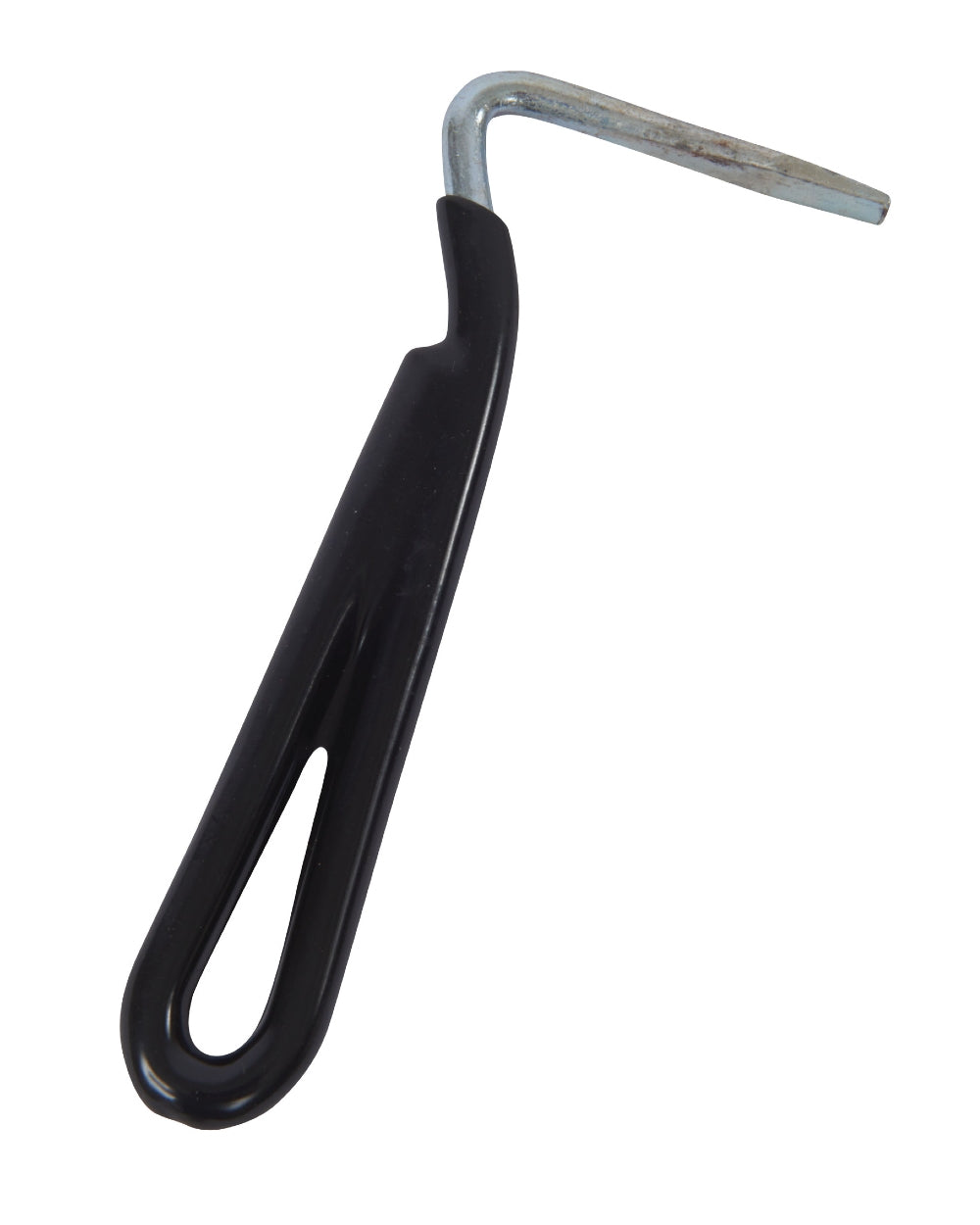 Black coloured Roma Vinyl Handle Hoof Pick on white background 