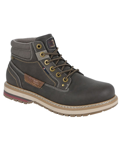 Dark Brown coloured Route 21 Mens 6 Eye Ankle Boots on white background 