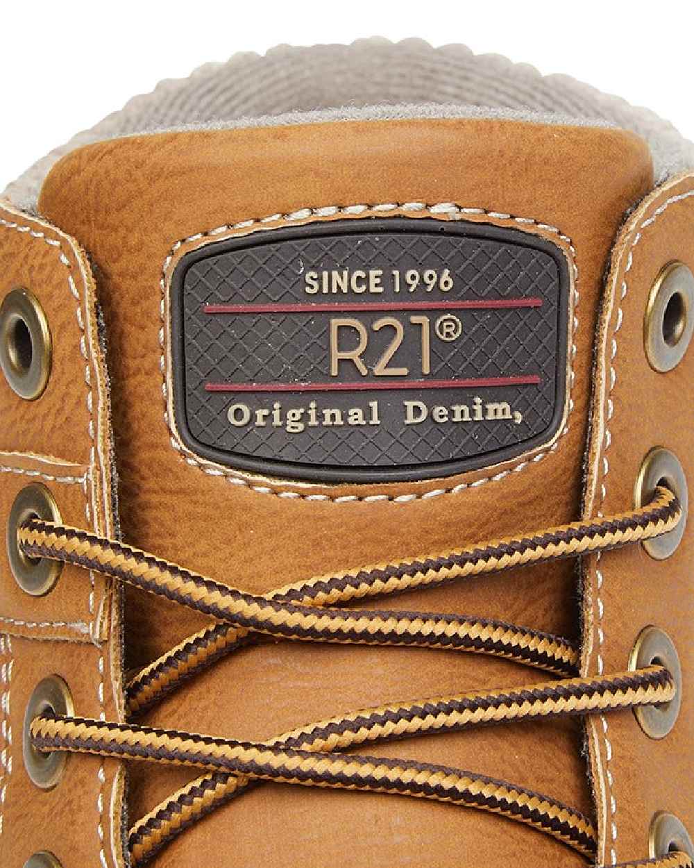 Honey coloured Route 21 Mens 6 Eye Ankle Boots on white background 