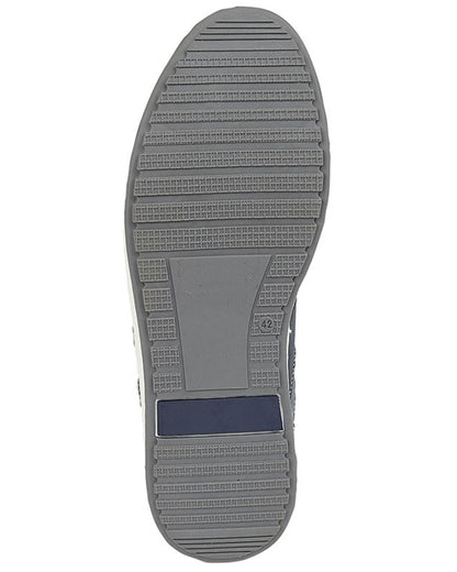 Navy coloured Route 21 Mens 6 Eye Casual Shoes on white background 