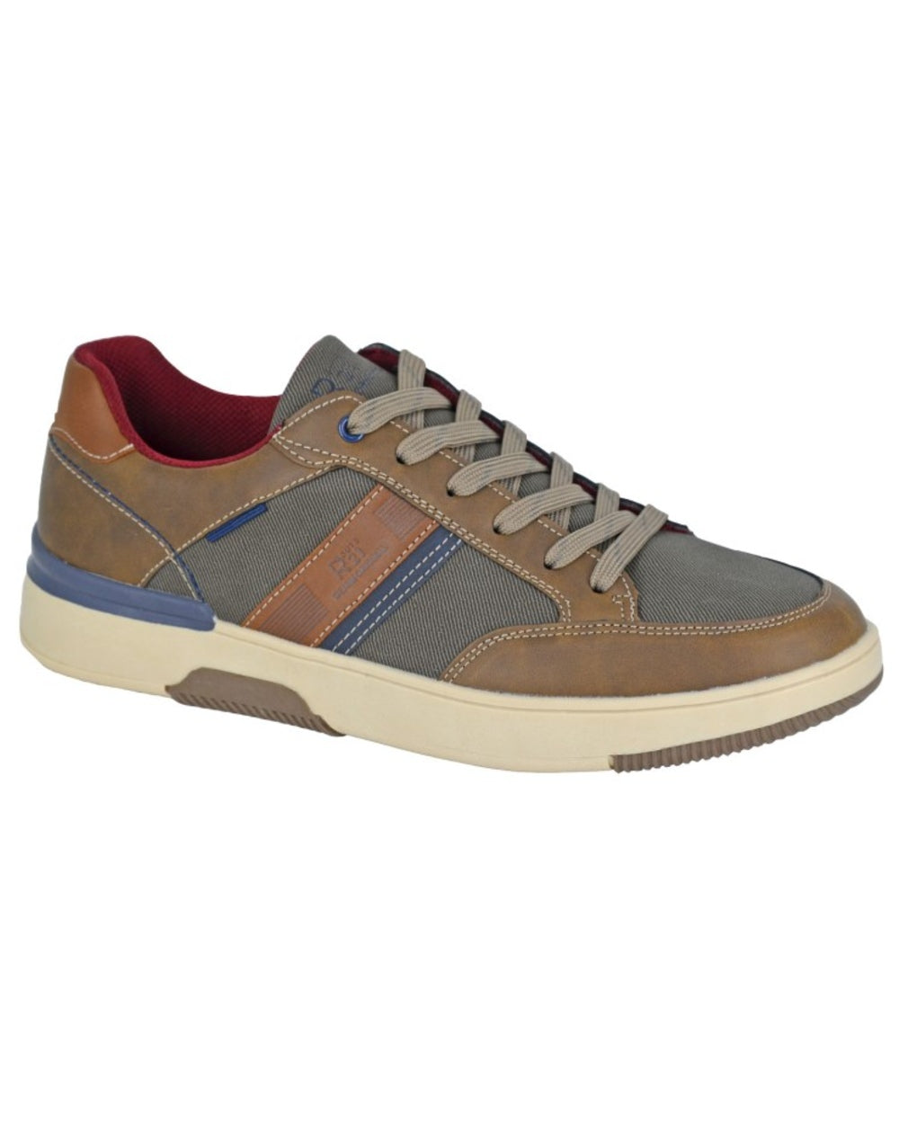Brown coloured Route 21 Mens 6 Eye Lace Leisure Shoes on white background 