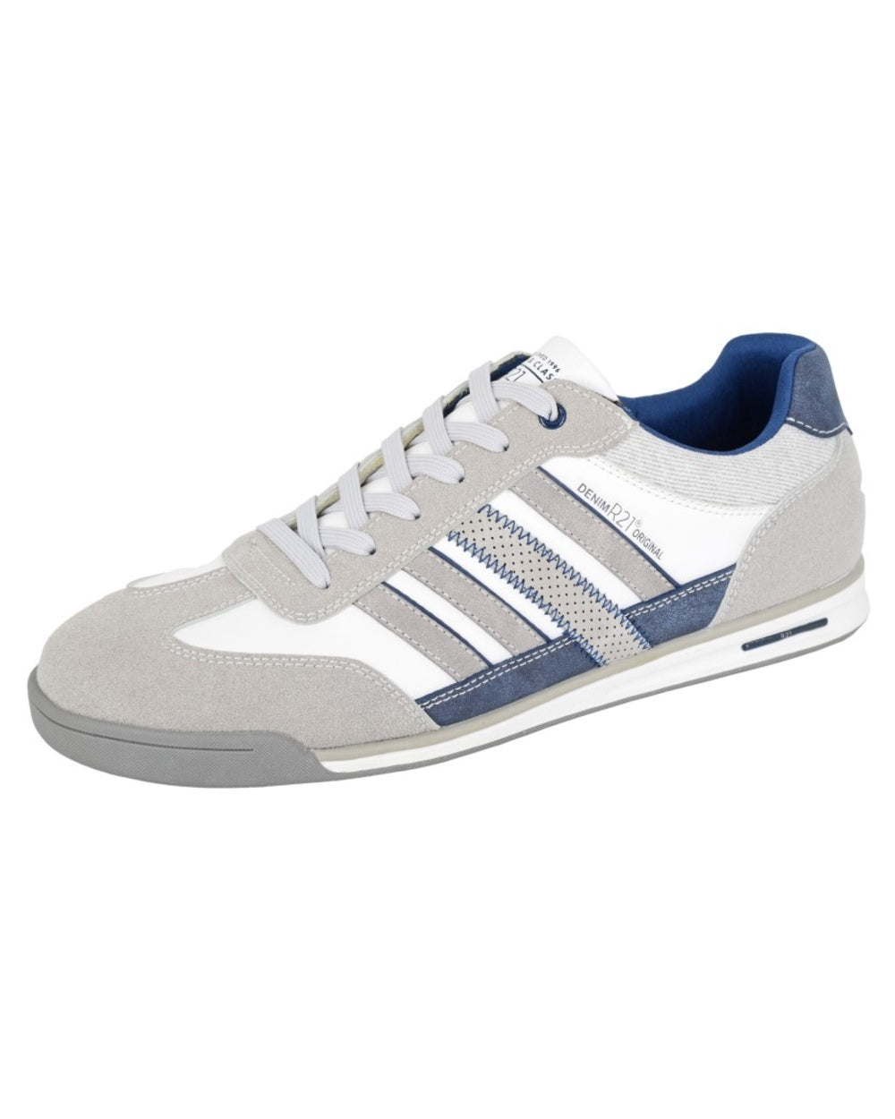 White coloured Route 21 Mens 6 Eye Leisure Shoes on white background 