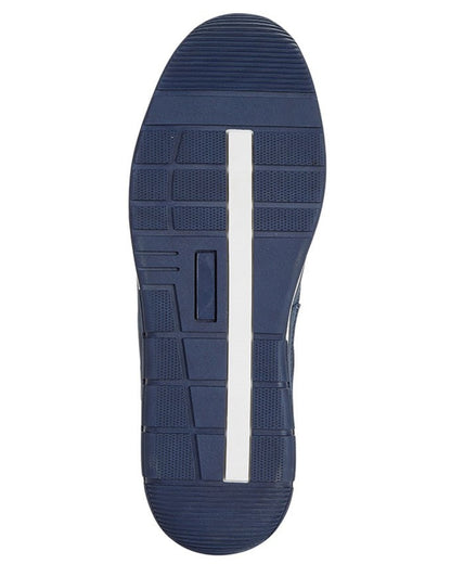 Navy coloured Route 21 Mens Twin Gusset Leisure Shoes on white background 