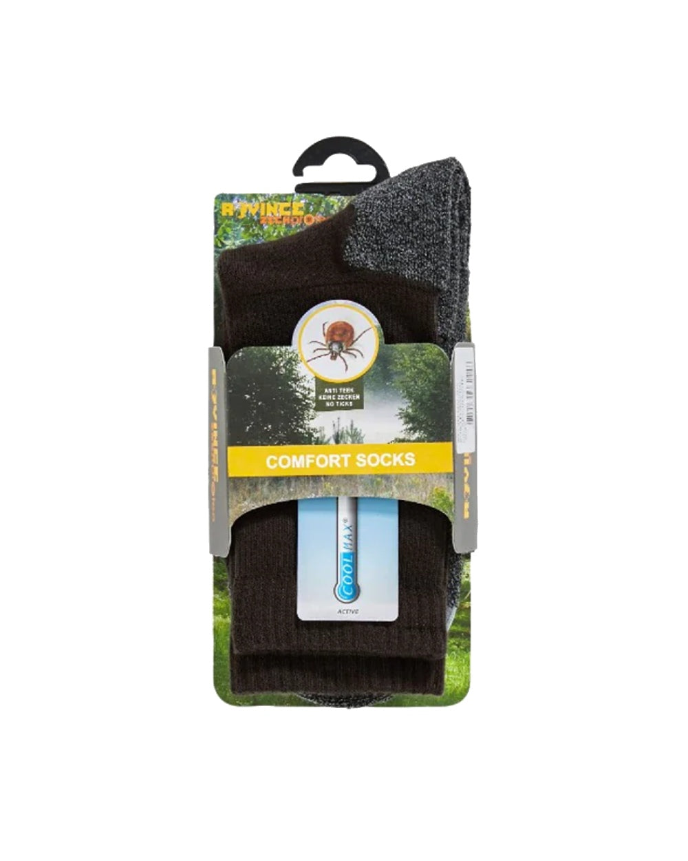 Grey Coloured Rovince Shield Socks on white background 