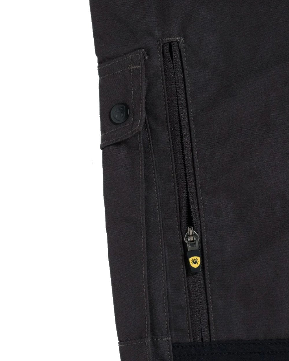 Grey/Black coloured Rovince Mens Flexline Trousers on white background 