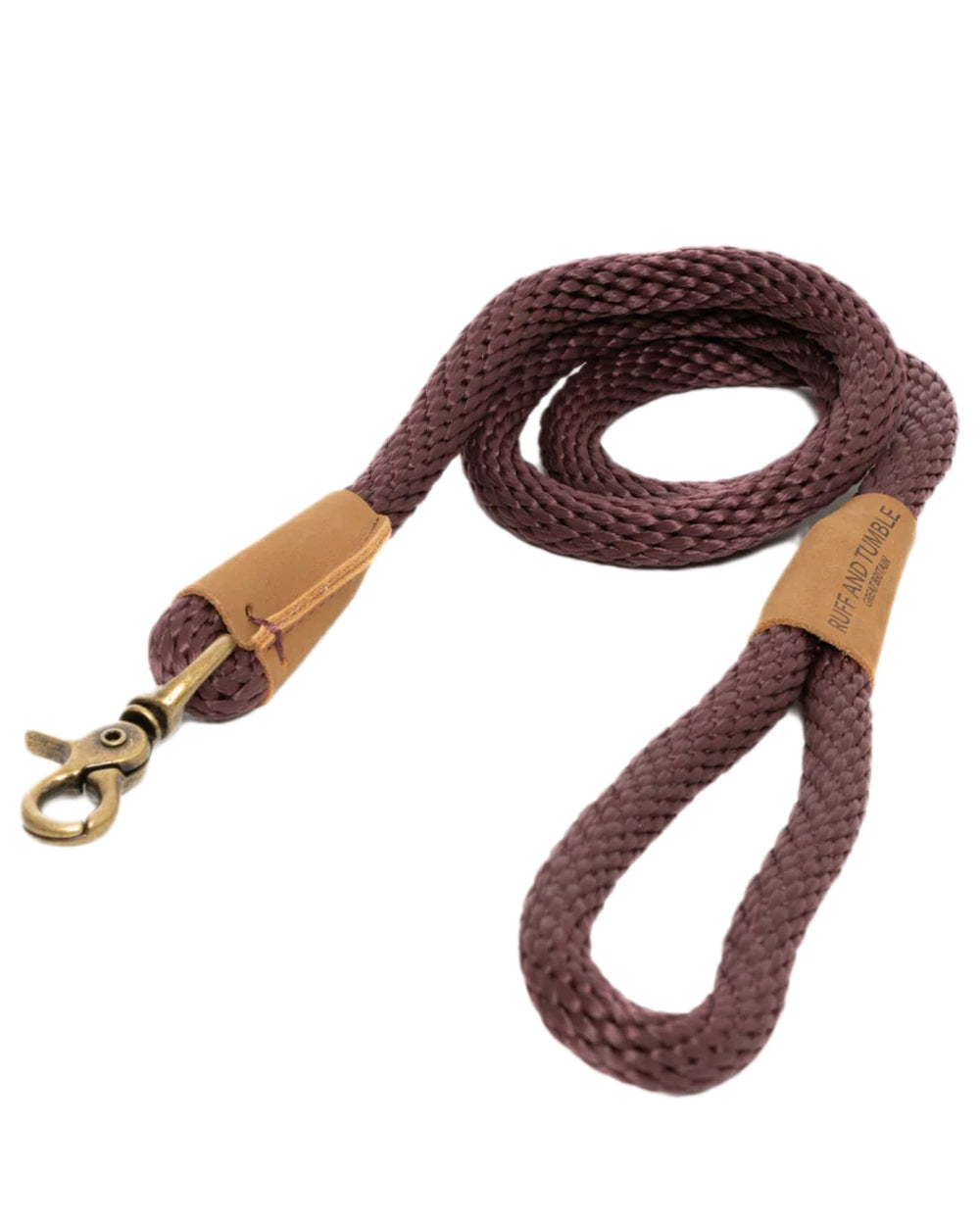 Burgundy Coloured Ruff &amp; Tumble Dog Clip Leads on white background 