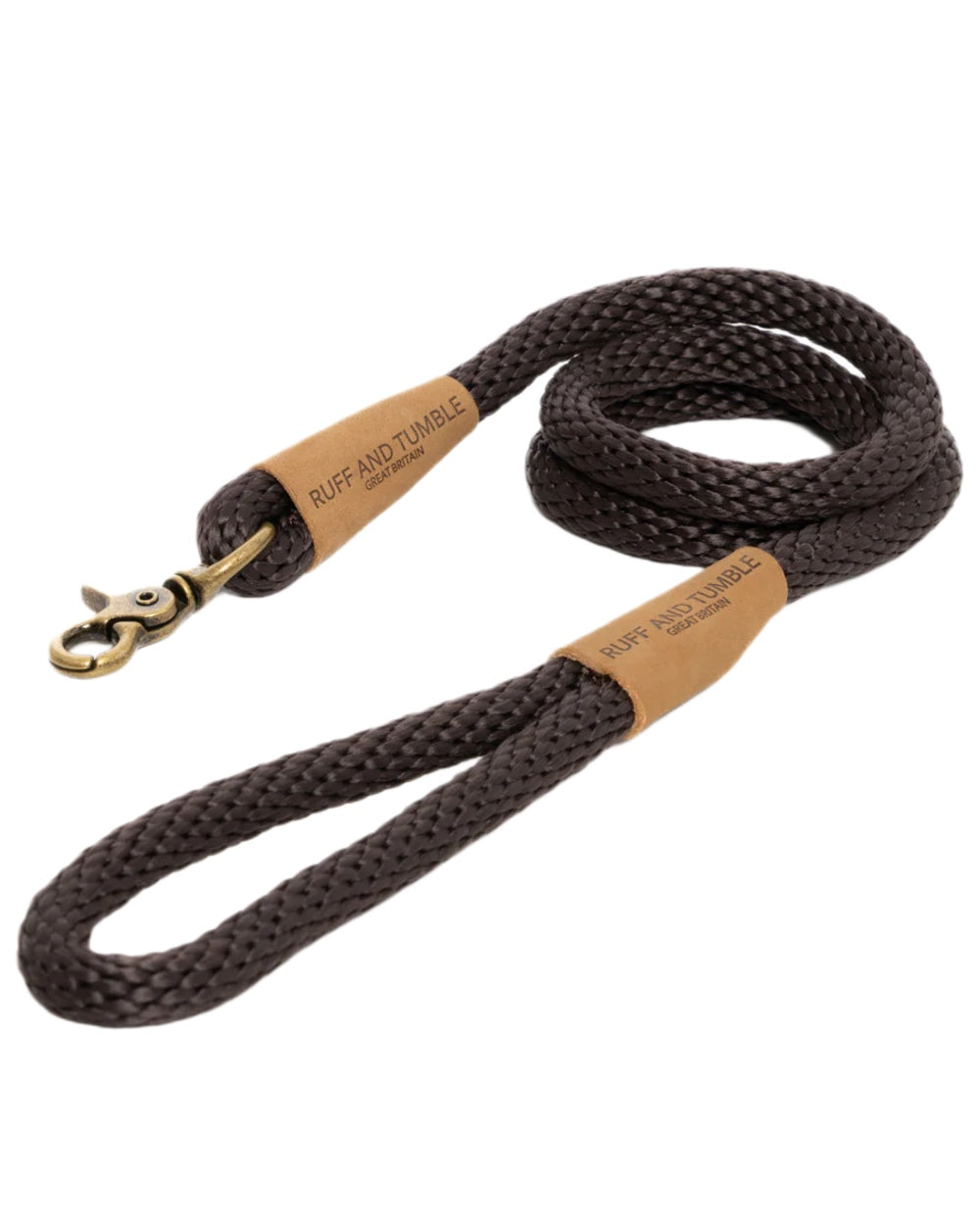 Mud Coloured Ruff &amp; Tumble Dog Clip Leads on white background 