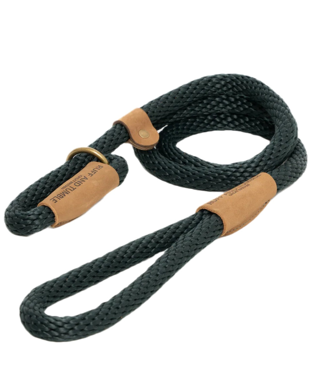 Forest Coloured Ruff &amp; Tumble Slip Dog Leads on white background 