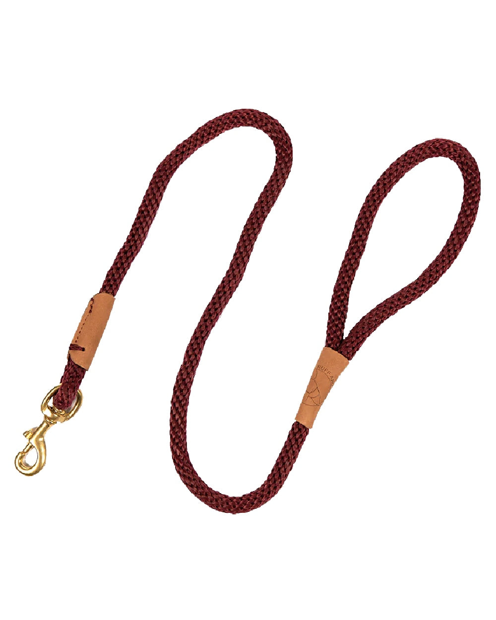 Burgundy coloured Ruff &amp; Tumble Dog Clip Leads on white background 