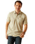 Sage Heather Coloured Ariat Mens Chorley Polo Shirt On A White Background #colour_sage-heather