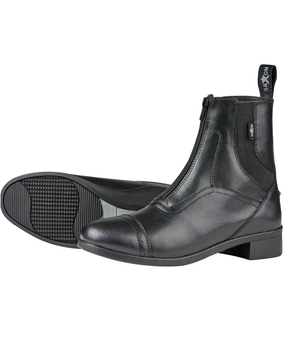 Saxon Childrens Syntovia Zip Paddock Boots in Black 