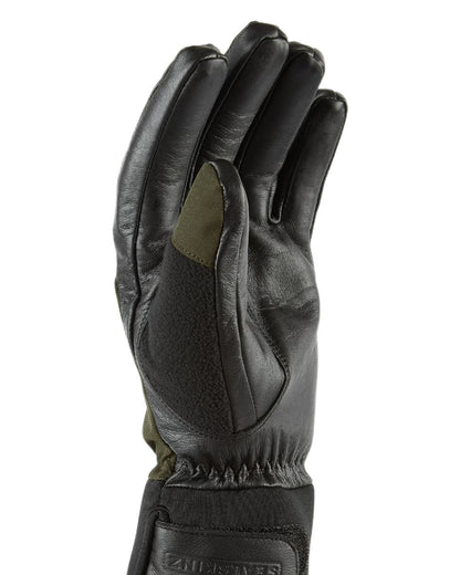 Olive Coloured Sealskinz Fordham Waterproof All Weather Hunting Glove on white background 