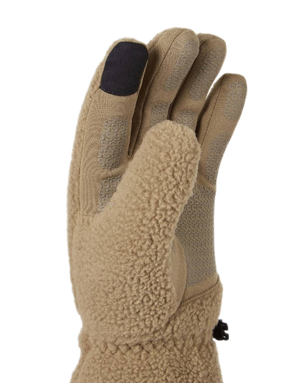 Brown Coloured Sealskinz Hoveton Waterproof Sherpa Fleece Glove on white background 