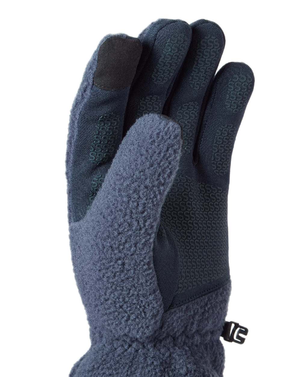 Navy Coloured Sealskinz Hoveton Waterproof Sherpa Fleece Glove on white background 
