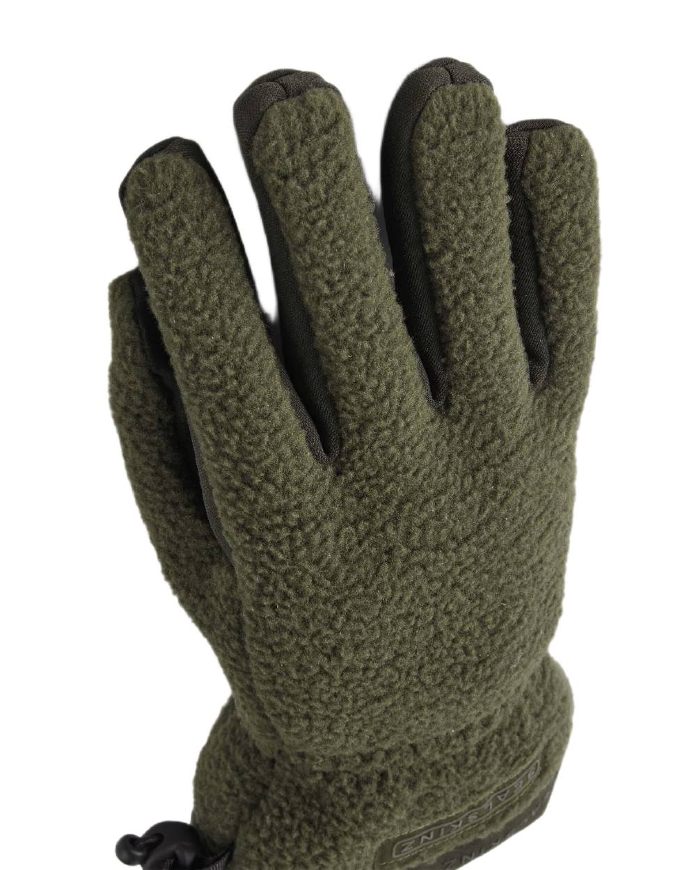 Olive Coloured Sealskinz Hoveton Waterproof Sherpa Fleece Glove on white background 