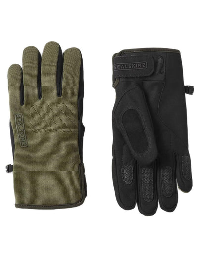 Olive Coloured Sealskinz Howe Waterproof All Weather Multi-Activity Glove on white background 