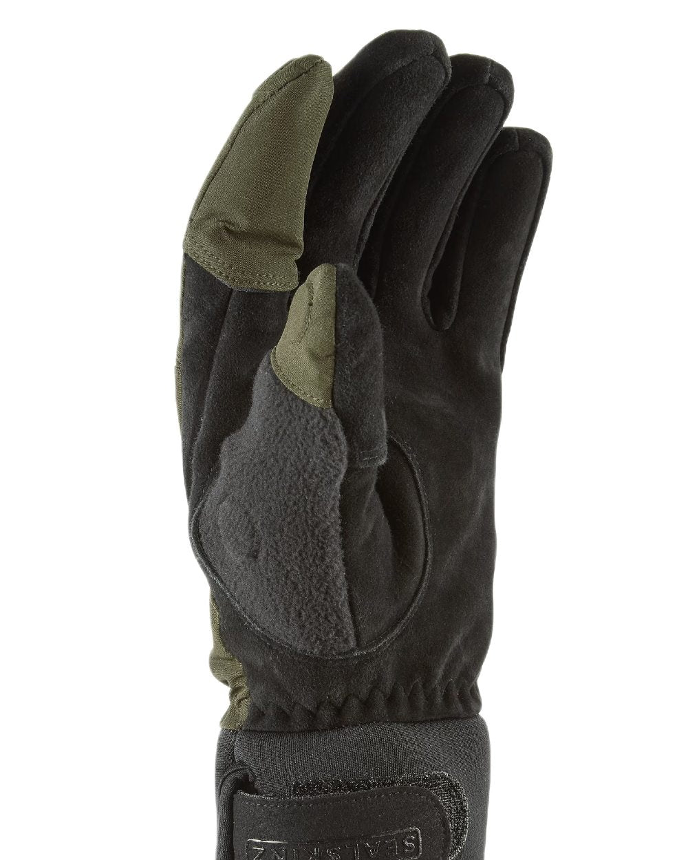 Olive Coloured Sealskinz Stanford Waterproof All Weather Sporting Glove on white background 