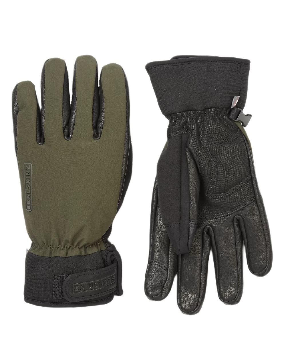 Olive Coloured Sealskinz Witton Waterproof Extreme Cold Weather Glove on white background 