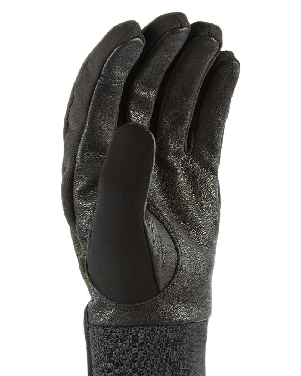 Olive Coloured Sealskinz mens Kelling Waterproof All Weather Insulated Glove on white background 
