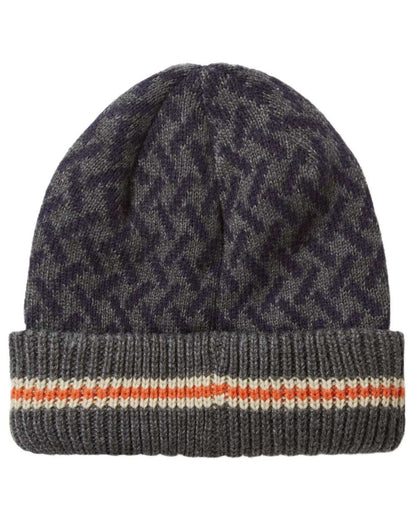 Navy coloured Sealskinz Arminghall Waterproof Jacquard Beanie on white background 