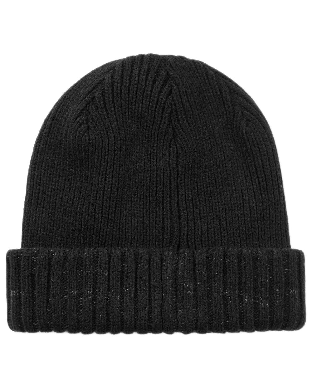 Black coloured Sealskinz Bacton Waterproof Roll Cuff Beanie on white background 