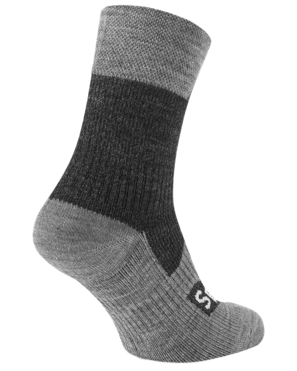 Black coloured Sealskinz Bircham Waterproof All Weather Ankle Length Socks on white background 