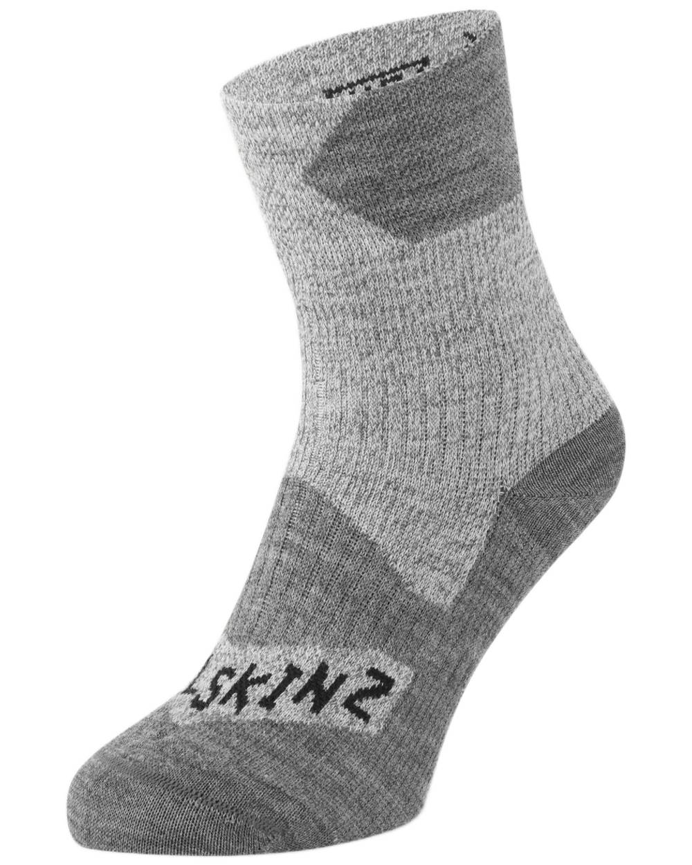 Grey coloured Sealskinz Bircham Waterproof All Weather Ankle Length Socks on white background 