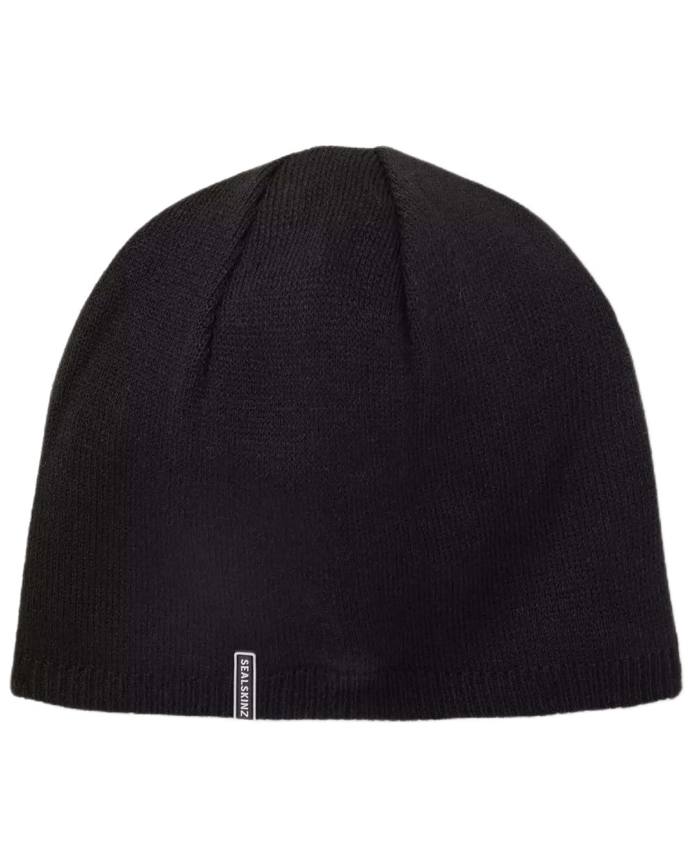 Black coloured Sealskinz Cley Waterproof Cold Weather Beanie on white background 