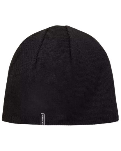 Black coloured Sealskinz Cley Waterproof Cold Weather Beanie on white background 
