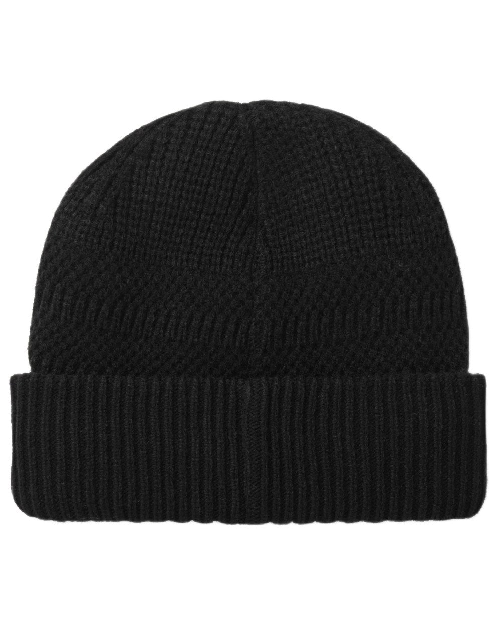 Black coloured Sealskinz Gressenhall Waterproof Roll Cuff Beanie on white background 