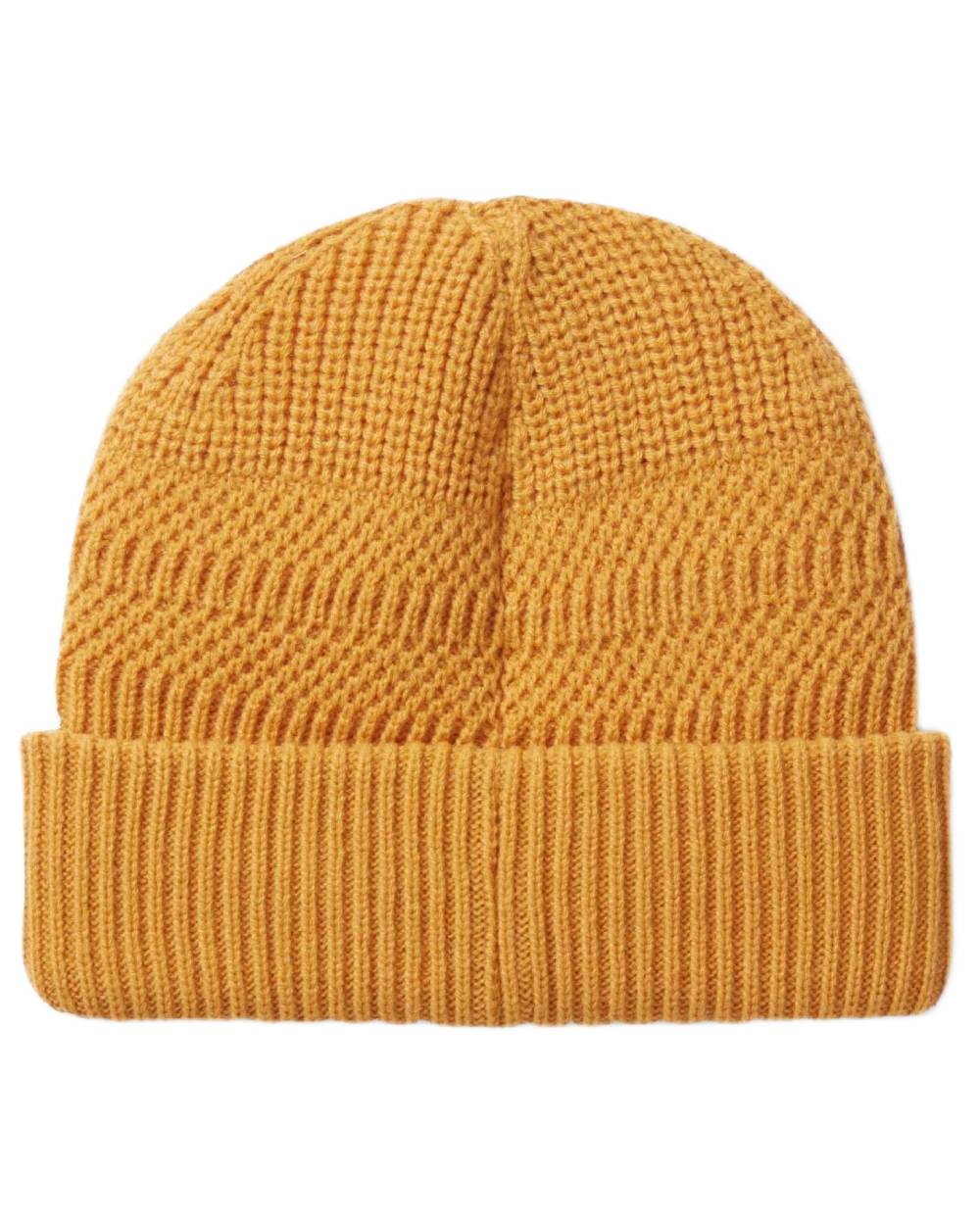 Yellow coloured Sealskinz Gressenhall Waterproof Roll Cuff Beanie on white background 