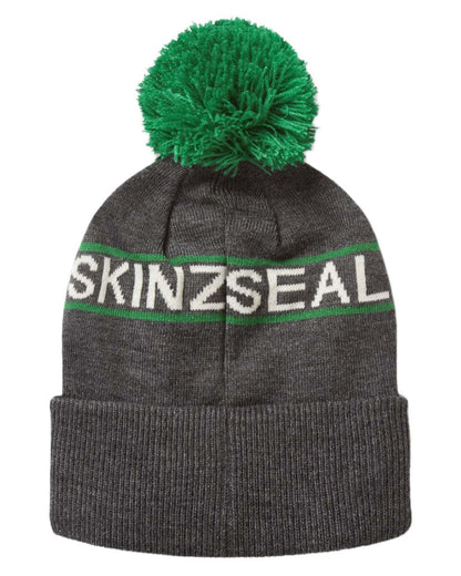 Dark Grey Marl coloured Sealskinz Heacham Waterproof Icon Bobble Hat on white background 