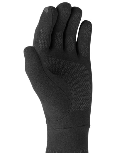 Black coloured Sealskinz Lenwade Single Layer Micro Fleece Gloves on white background 