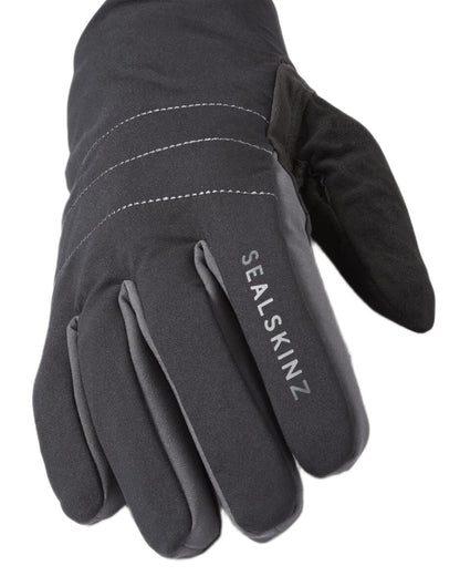 Black coloured Sealskinz Lyng Waterproof All Weather Fusion Control Gloves on white background 