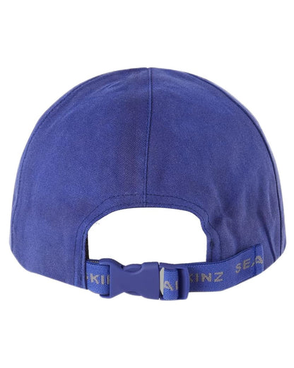  Navy coloured Sealskinz Marham Waterproof Oiled Canvas Cap on white background 