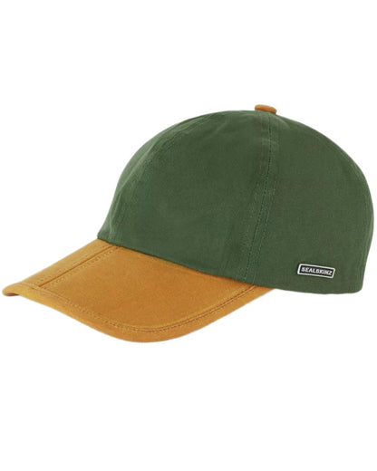 Olive coloured Sealskinz Marham Waterproof Oiled Canvas Cap on white background 