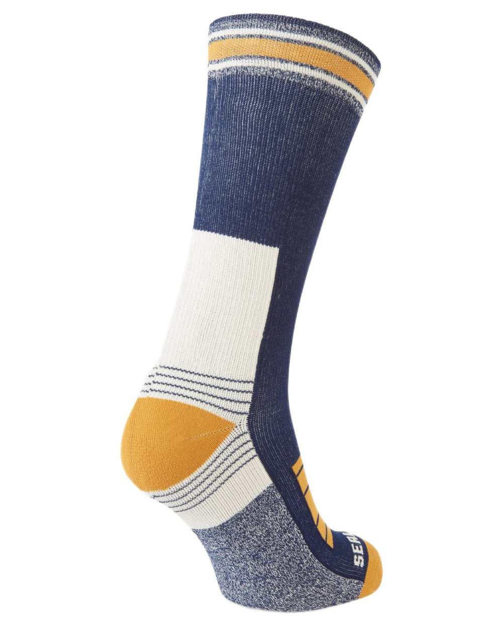 Blue coloured Sealskinz Norwich Waterproof Mid Length Hiking Socks on white background 