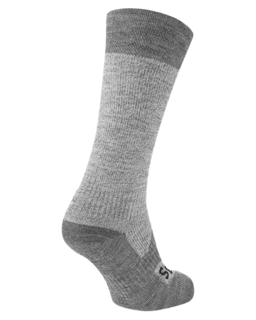 Grey coloured Sealskinz Raynham Waterproof All Weather Mid Length Socks on white background 