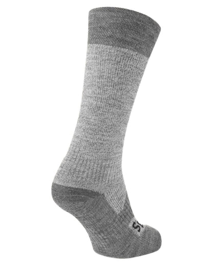 Grey coloured Sealskinz Raynham Waterproof All Weather Mid Length Socks on white background 
