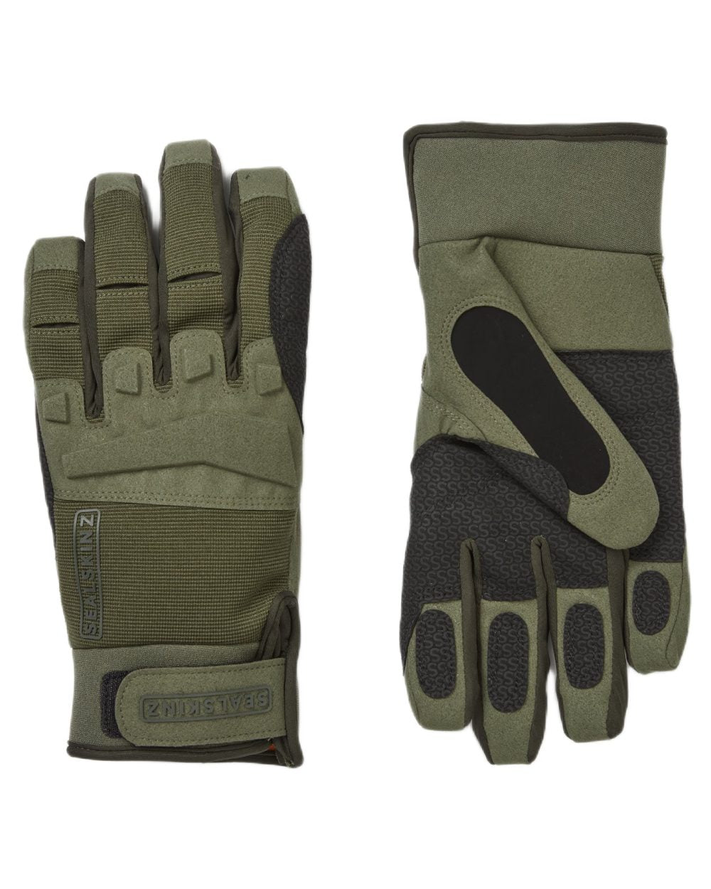 Olive coloured Sealskinz Sutton Waterproof All Weather MTB Gloves on white background 
