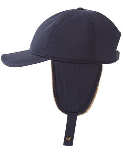 Navy coloured Sealskinz Upton Waterproof Extreme Cold Weather Puffer Hat on white background 