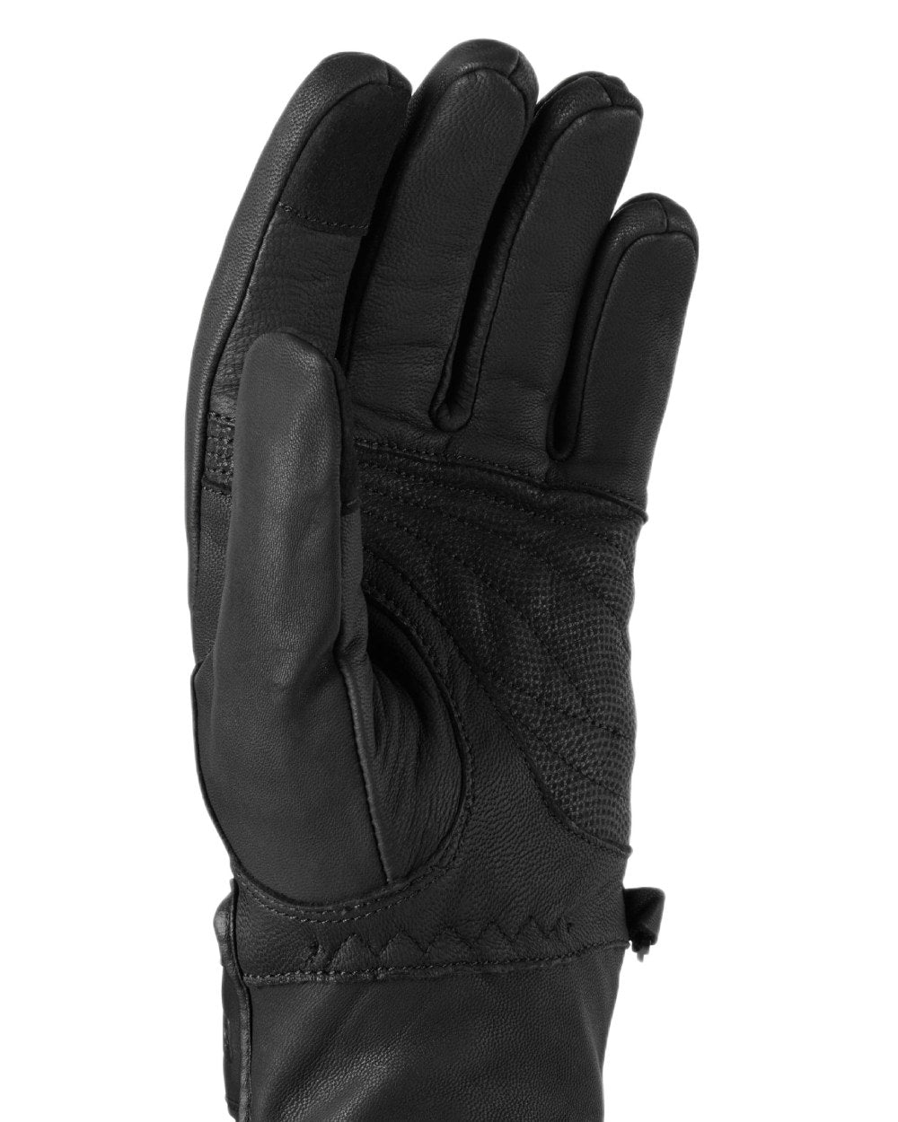 Black coloured Sealskinz Walcott Waterproof Cold Weather Fusion Control Gloves on white background 