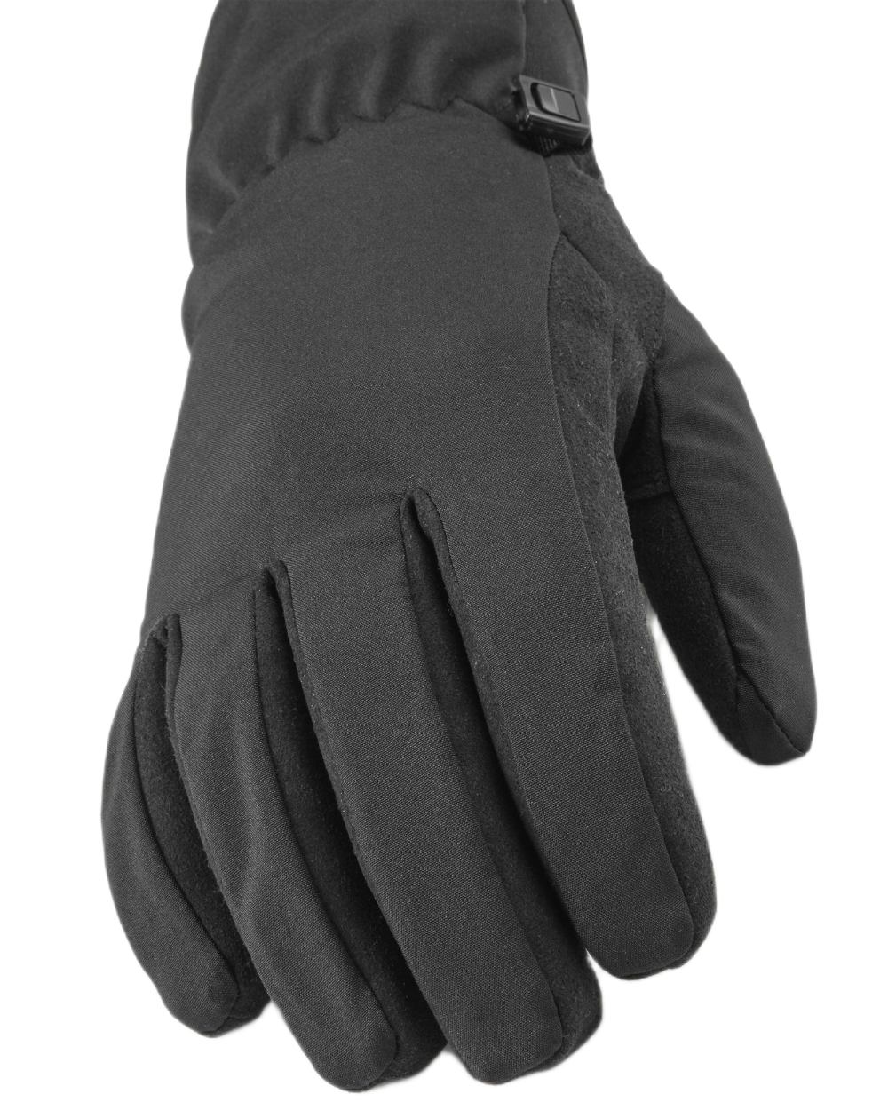 Black coloured Sealskinz Womens Griston Waterproof Lightweight Gloves on white background 