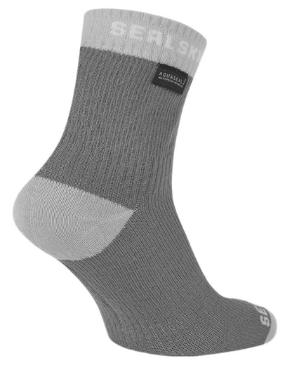 Grey coloured Sealskinz Wretham Waterproof Ankle Length Sock on white bckground 