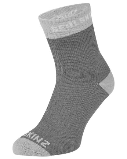 Grey coloured Sealskinz Wretham Waterproof Ankle Length Sock on white bckground 